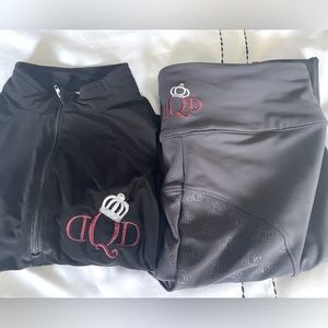 Dressage Queen Dream breeches and small black horse riding sun shirt set